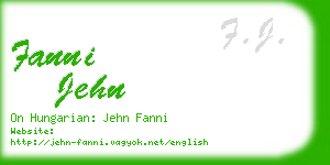 fanni jehn business card
